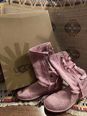 Ugg Australia 1000693 Heirloom Lace Up Pink Heirloom Boots Women US 7 New Box • $30