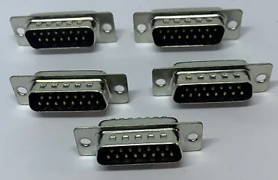 5 X 15-Way 15 PIN  D Sub Connector Male Plug Solder Lug UK Seller Free P+P • £4.50