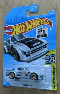 Hot Wheels GREY Mazda RX-7 Die-Cast Speed Graphics 2019 FACTORY SET • $7.49