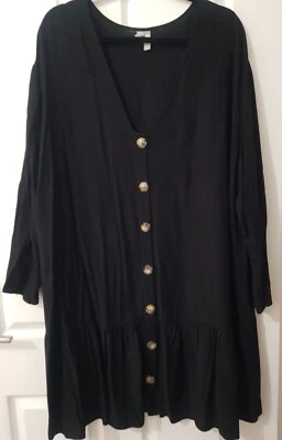 $20 • Buy ASOS CURVE PLUS SIZE Long Sleeve Dress With Frill Size 22 Only Worn Once Black
