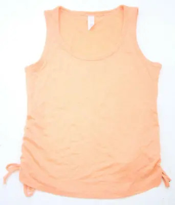 Small Marika Orange Solid Polyester Rayon Wide Straps Tank Top T-Shirt Q28 • $11.99