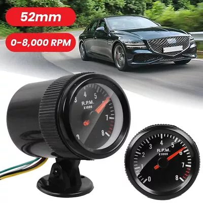 2  52mm Universal Electronic Car Tachometer Gauge Meter With LED Light 0-8000RPM • $14.89