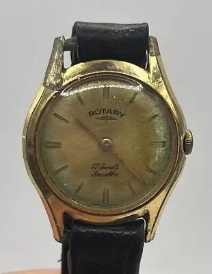 Rotary Gold Toned Incabloc Mechanical 17 Jewels Wrist Watch - Untested • £13.49