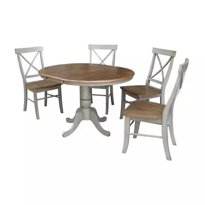 International Concepts Laurel 5-Piece 36 In. Hickory/Stone Extendable Solid Wood • $973.01