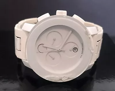 Movado Bold Chronograph Women's White Watch Swiss Works Parts Repair #3600057 • $99.96