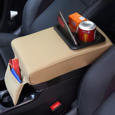 Auto Armrest Cushion Pad Center Console Box Cover Rear Seat Double Cup Holder • $39.19