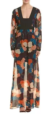 New Bcbg Maxazria Sheer Maxi Dress Size Medium Msrp $128.00 Flower Print • $51