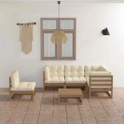 $818.99 • Buy 6 Piece Garden Lounge Set With Cushions Solid Pinewood VidaXL