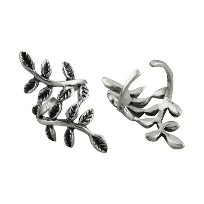 Wrapped Vine Ear Cuff Earrings - 925 Sterling Silver - Mirrored Leaves Gift New • $24