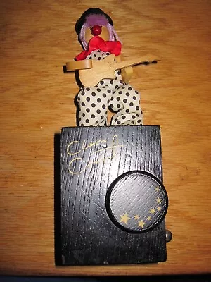 Vintage Rita Ford Dancing Clown Wood Music Box Sold Parts Winds Up Makes Music • $18.95