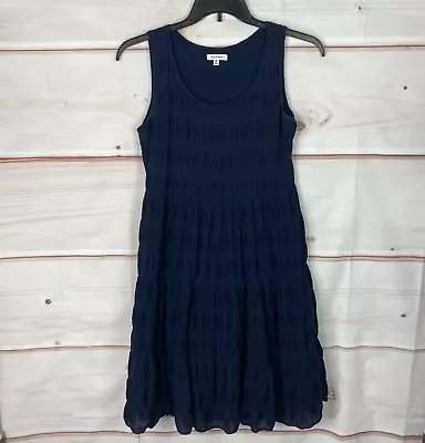 Max Studio Dress Womens M Blue Sleeveless Tank A-Line Gauze Scoop Neck Pullover • $13.99