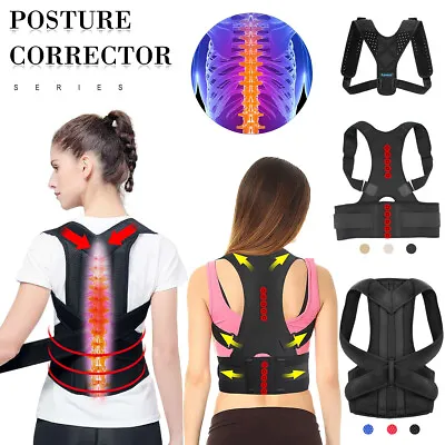 For Men Women Adjustable Posture Corrector Low Back Support Shoulder Brace Belt • $11.39