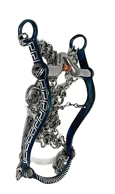 5  Charro Saddle Mexican Blue Horse Bit Freno Para Caballo Tack Horse Gear • $129.99