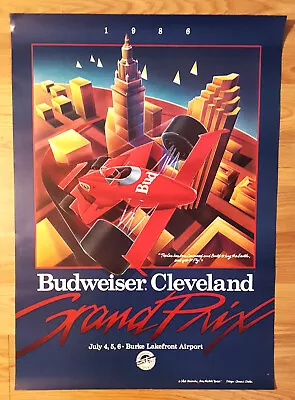 Original 1986 Budweiser Cleveland  Grand Prix  Poster July 4 5 6 • $19.95