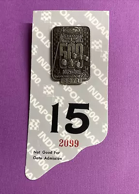 1994 Indy 500 SILVER  Pit Badge  #3371 With Backer.  1994 Mustang Pace Car • $32