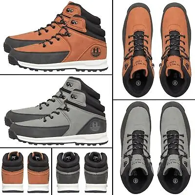 Henleys Boots Mens Mid Top Lace Up Casual Cushioned Walking Shoes UK Size 6-13 • £34.99