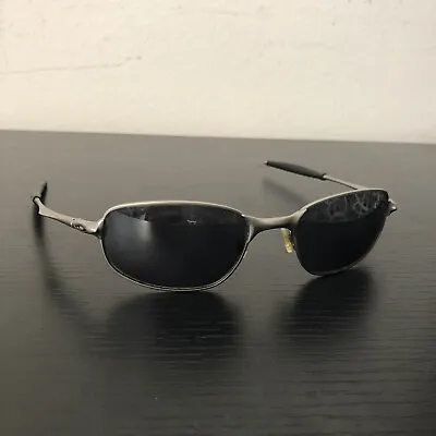 Oakley Men’s Big Square Wire Polarized Sunglasses Silver Pewter Frame Black • $89