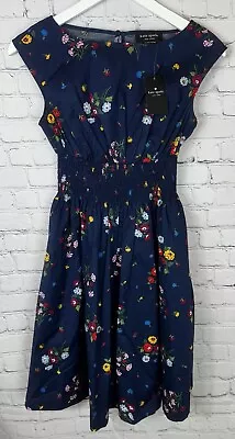 NWT KATE SPADE NEW YORK Bouquet Toss Blaire Dress French Navy Size XS $269.00 • $63.99