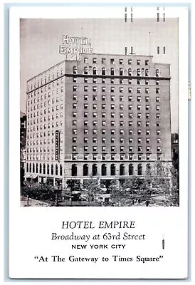 1952 Hotel Empire A Sanitized Hotel Exterior Roadside New York City NY Postcard • $14.98