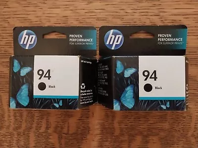 HP 94 Black Ink Cartridge Genuine OEM For DeskJet Office Lot Of 2 • $13.49