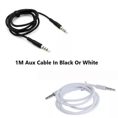 1M 3.5mm Mini Aux Cable Lead Stereo Jack To Jack Plug For Car Audio Headphone UK • £2.69