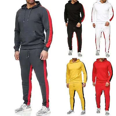 Men Outfit 2Pcs Tracksuits Sports Suits Contrast Color Set Fashion Sweatsuit • $26.79