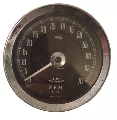 Vintage British Jaeger 7000 RPM Rev Counter - 100mm Dia - MG / Triumph Etc • $73.46