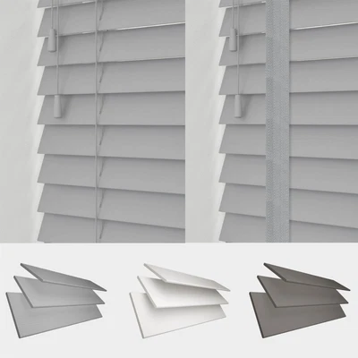 £231.99 • Buy Premium Real Wood Venetian Blinds 50mm String Tape Black White Light/dark Grey