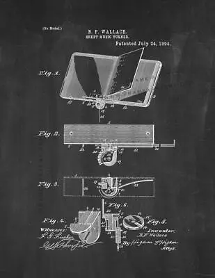 Sheet Music Turner Patent Print Chalkboard • $36.95