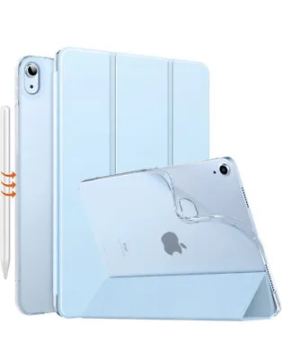 MoKo Case Sky Blue IPad Air 5th/4th Gen 10.9” Pencil Holder Trifold Stand • $10