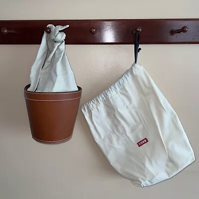 $79 • Buy STAUD Brown Britt Leather & Canvas Bucket Bag New With Tags And Dust Bag