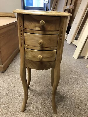 £89 • Buy French Style Solid Hardwood Bedside Lamp Table Waxed