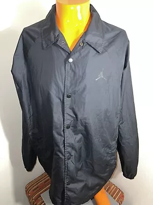 A7 Nike Air Michael Jordan Jumpman Coaches Jacket Men XXL Triple Black Windbreak • $50