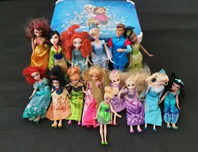£99.99 • Buy Disney Princess Dolls Bundle And Storage Box Tiana Merida Elsa Anna Ariel Mulan