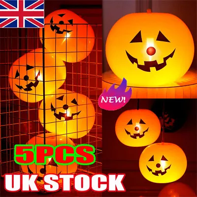 5pcs Halloween Decoration Inflatable Pumpkin With LED Lights Party Light Garden • £5.64