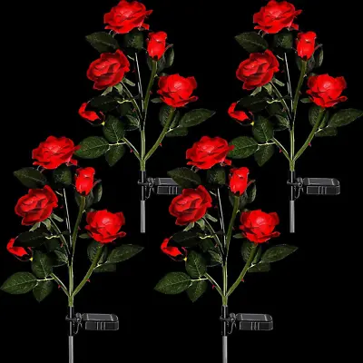 75cm Long Bulk Solar Garden Lights Rose Flowers Yard Lamp Xmas Halloween Decor • $117.89