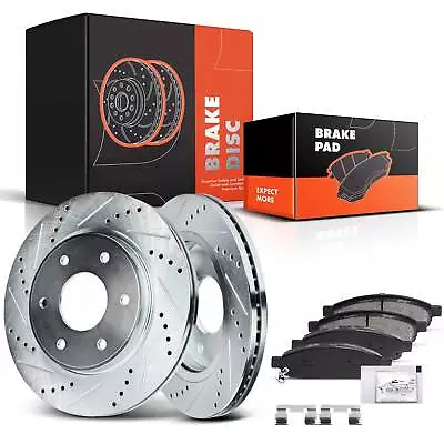 6pcs Front Drilled Rotors & Ceramic Brake Pads For INFINITI QX56 Nissan Armada • $139.99