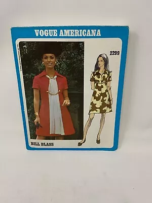 70's VTG  VOGUE Americana Misses' Dress Bill Blass Pattern 2299 14 Cut/Complete • $11.89