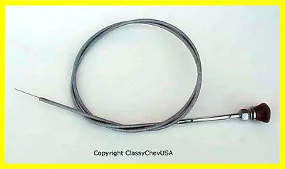 1940 1941 1946 Chevy Truck Throttle Cable W/ Rose Tan Knob NEW • $77.88