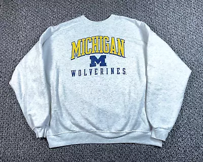 Champion Michigan Wolverines Sweatshirt Adult 2XL Heather Gray Crewneck College • $24