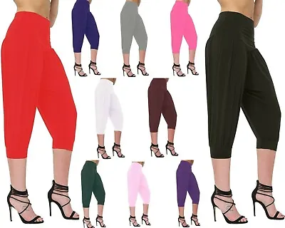 Womens Ladies Ali Baba Harem Baggy Trousers Pants 3/4 Length Cropped Leggings    • £6.49