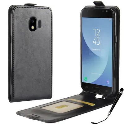 Black Leather Flip Wallet Case Cover For Samsung Galaxy J2 Pro 2018 + Stylus • $9.99
