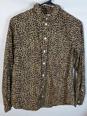 J. Crew Button Up Shirt Women's Size Small Leopard Print Long Sleeve • $21.62