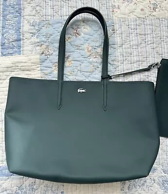 Genuine Lacoste Bag Reversible Bag Purse Set Green & Blue • £50