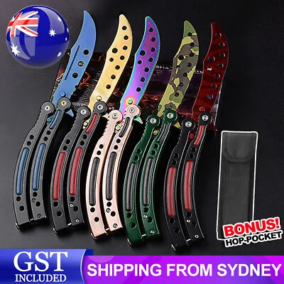 Butterfly Knife Trainer Training Practice Metal Steel Tool Sheath CSGO BalisongA • $7.95