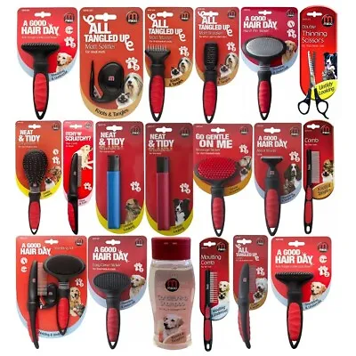 Mikki Dog Grooming Brush Shedding Flea Comb Coat Scissors Puppy Equipment Tools • £16.14