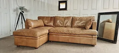 £1099 • Buy Superb Rare Timothy Oulton Halo Leather Corner Sofa With Storage 🇬🇧🚛