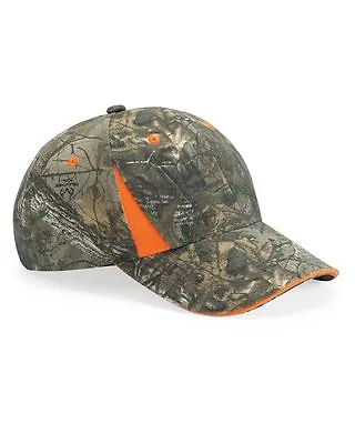 $7.95 • Buy Realtree Camo & Blaze Orange 6-Panel Hat Cap, Camouflage Hunting Safety