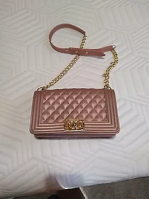 Women's Blush Pink Hard Silicone Crossbody Purse New • $5.99