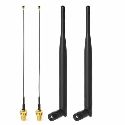 2Dual Band WiFi 2.4GHz 5GHz 6dBi RP-SMA Male Antenna U.FL IPEX Cable For Router • $7.99